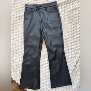 Good American Jet Black Leather Pants